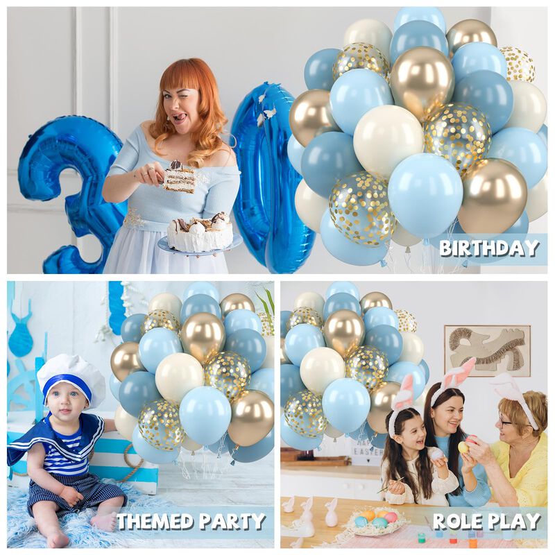 Paready 50 Globos Azul Polvo Para Decoraci&oacute;n De... image number null