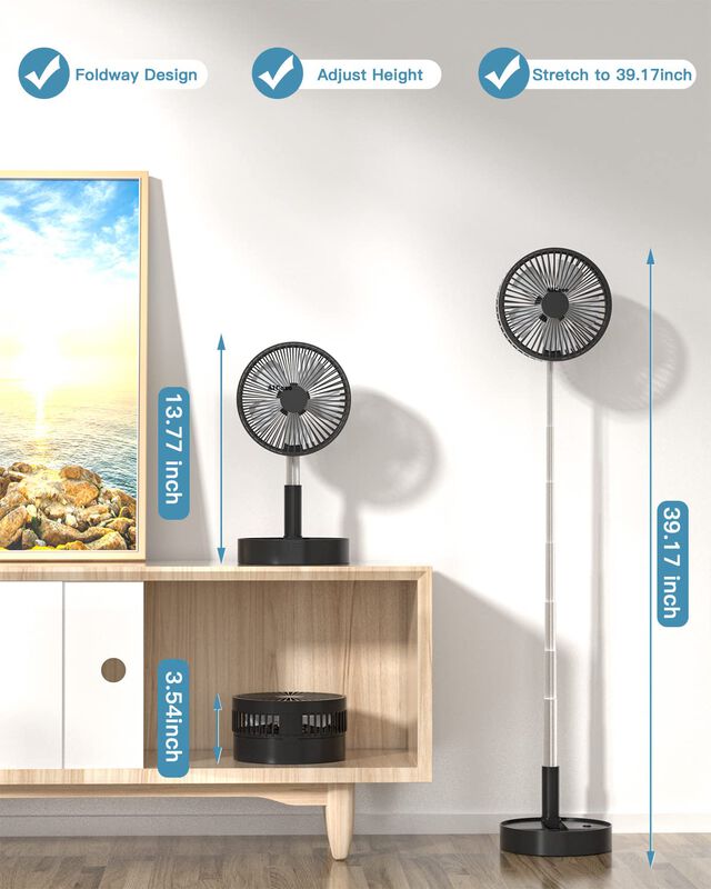 Ventilador De Pie Aicase, Plegable, Port&aacute;til, T... image number null