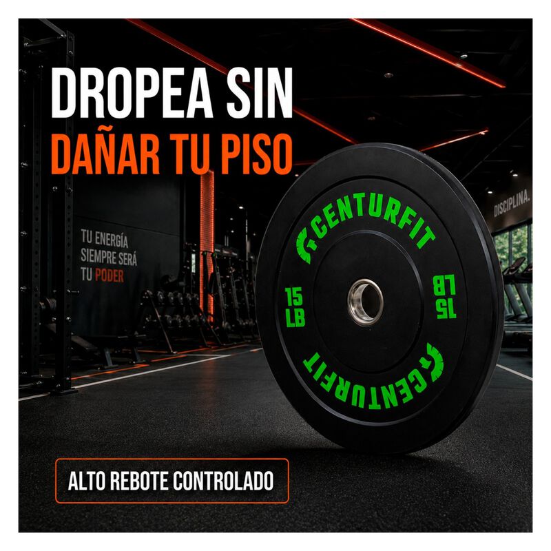 Par Disco Bumper Olimpico Libras Centro Aceroca... image number null