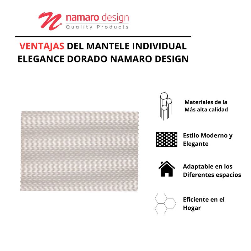 Manteles Individuales Elegance Dorado 6 Piezas ... image number null