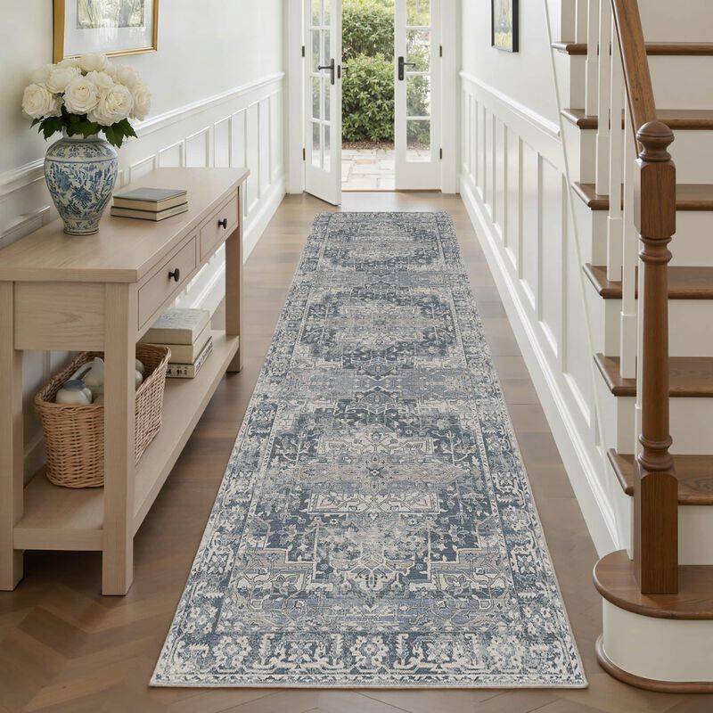 Alfombra Corredor Rugxara 79x244 Cm Lavable Azu... image number null