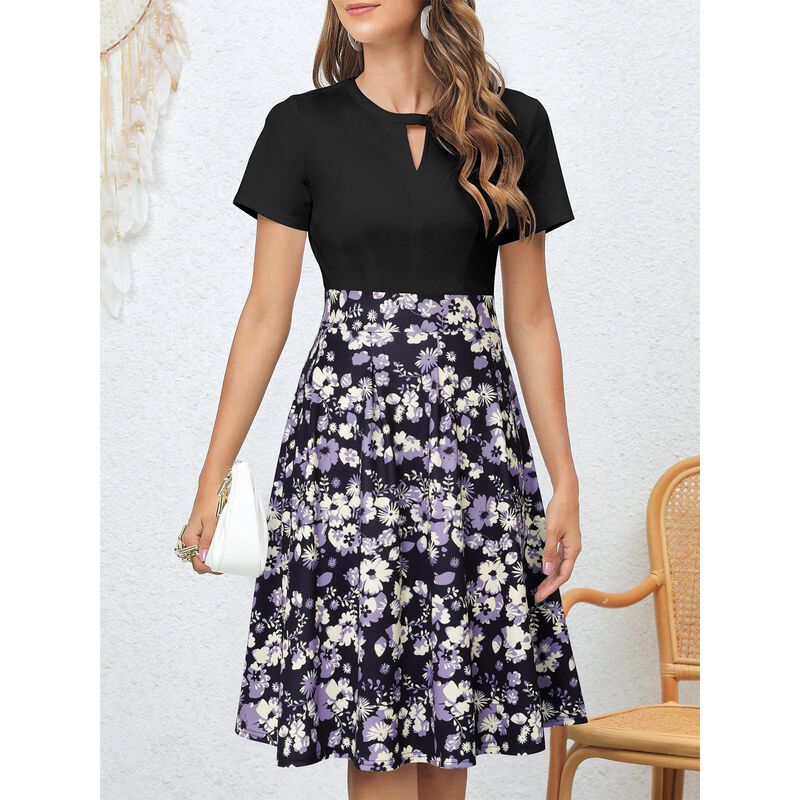Vestido Yathon Floral Flare Swing Casual con Bo... image number null