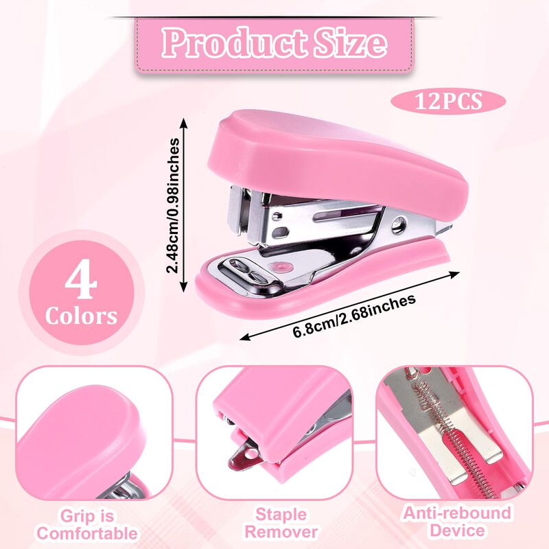 Grapadora Mini Hofurme 6.8x2.5 Cm Pack De 12 (a... image number null