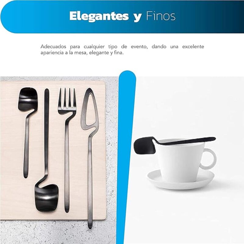 Juego de Cubiertos Acero Inoxidable 16 pzs Blue... image number null