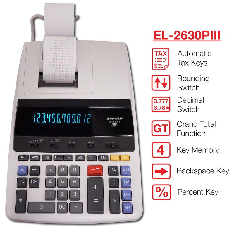 Calculadora De Impresi&oacute;n Sharp El2630piii Negro... image number null