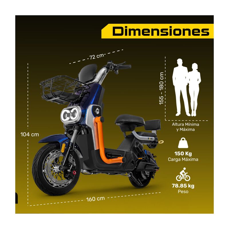 Bicicleta Bicimoto El&eacute;ctrica 800w 60v 50km/h Lu... image number null