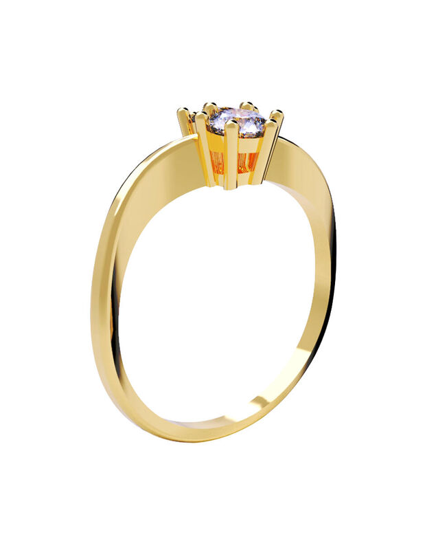 Anillo de Compromiso en Oro Amarillo 14K con Ci... image number null