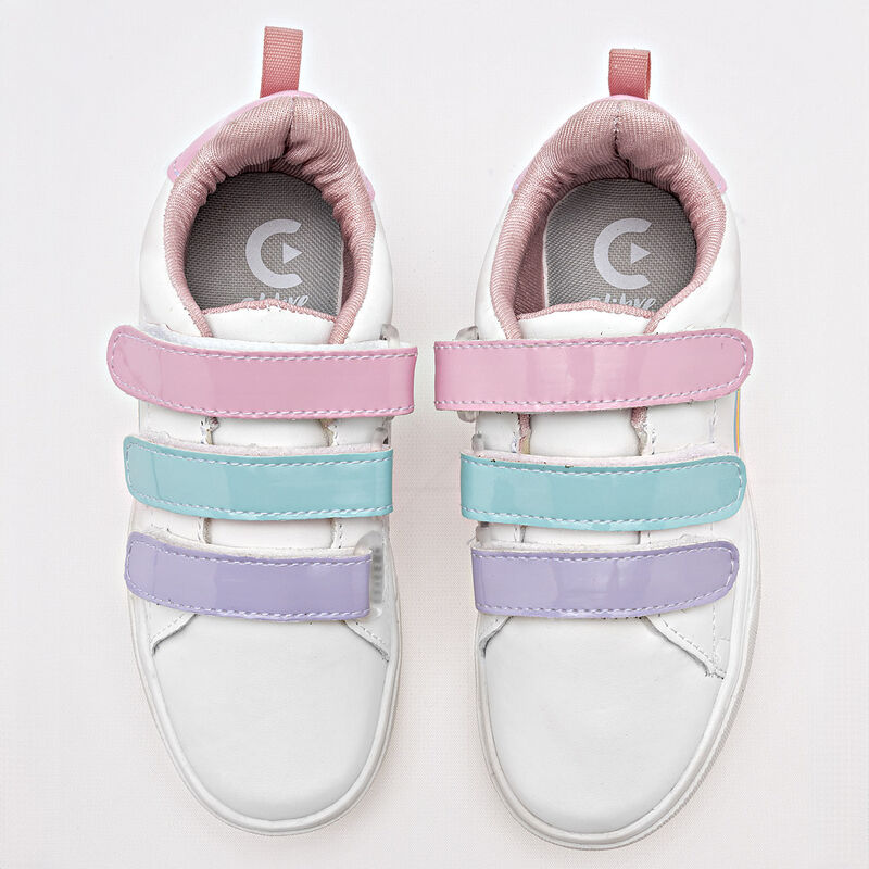 C>Libre Tenis urbano para ni&ntilde;a blanco multicolo... image number null