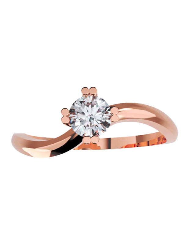 Anillo de Compromiso en Oro Rosa 14K con Circon... image number null