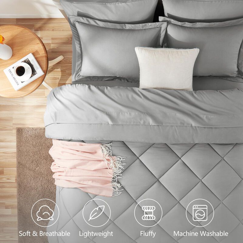 Juego De Edred&oacute;n Cozylux Doble 7 Piezas Gris Cl... image number null