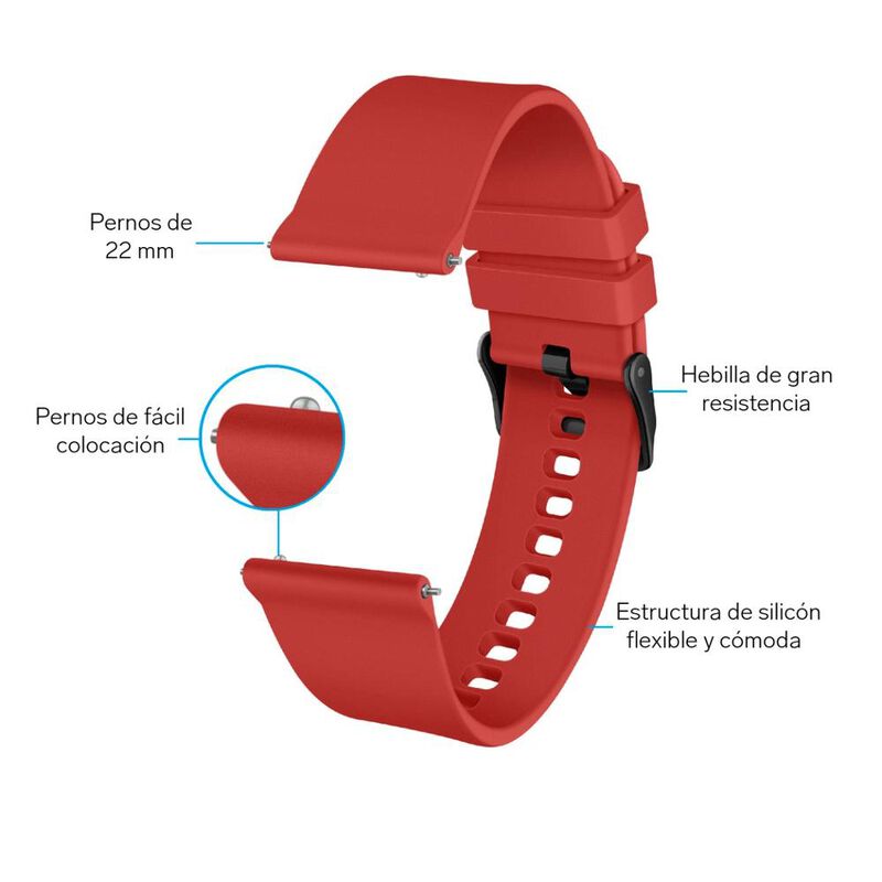 4 correas de 22 mm de silic&oacute;n para Smart Watch image number null