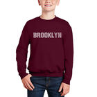 Sudadera De Cuello Redondo Word Art Para Ni&ntilde;o - Barrios de Brooklyn - Granate