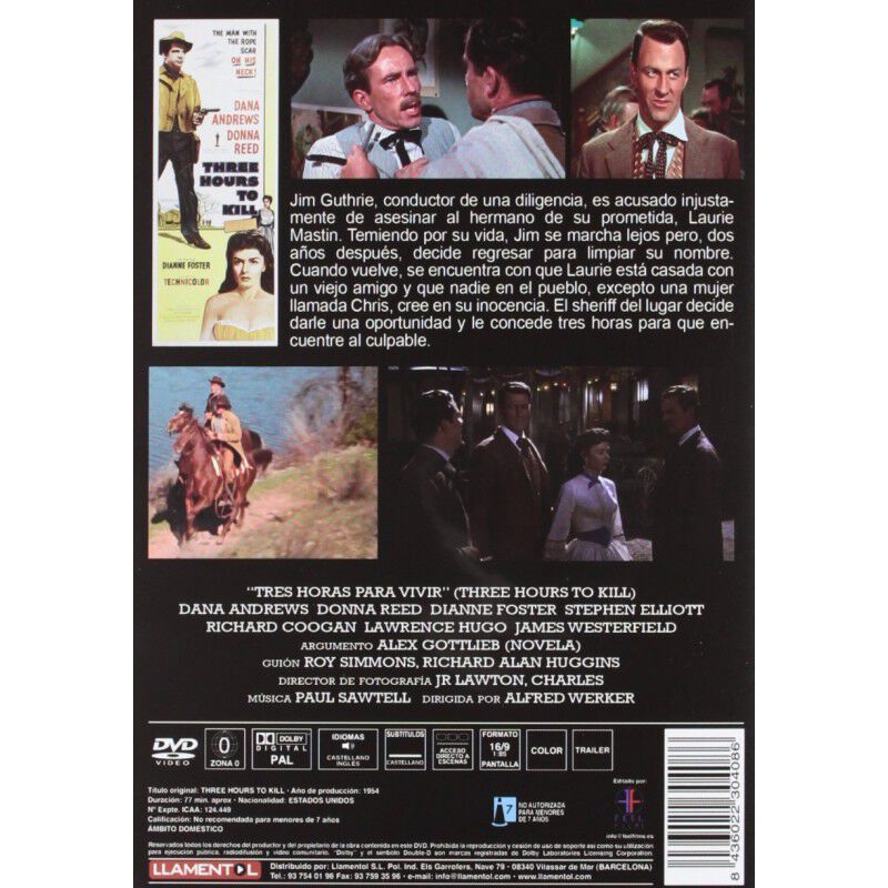 Tres Horas Para Vivir  (dvd) 1954 Three Hours T... image number null