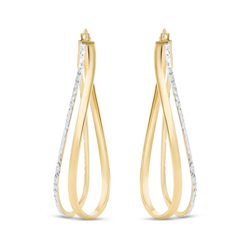 Arracadas Bicolor Oro 14k 40x18 Mm | Bizzarro image number null