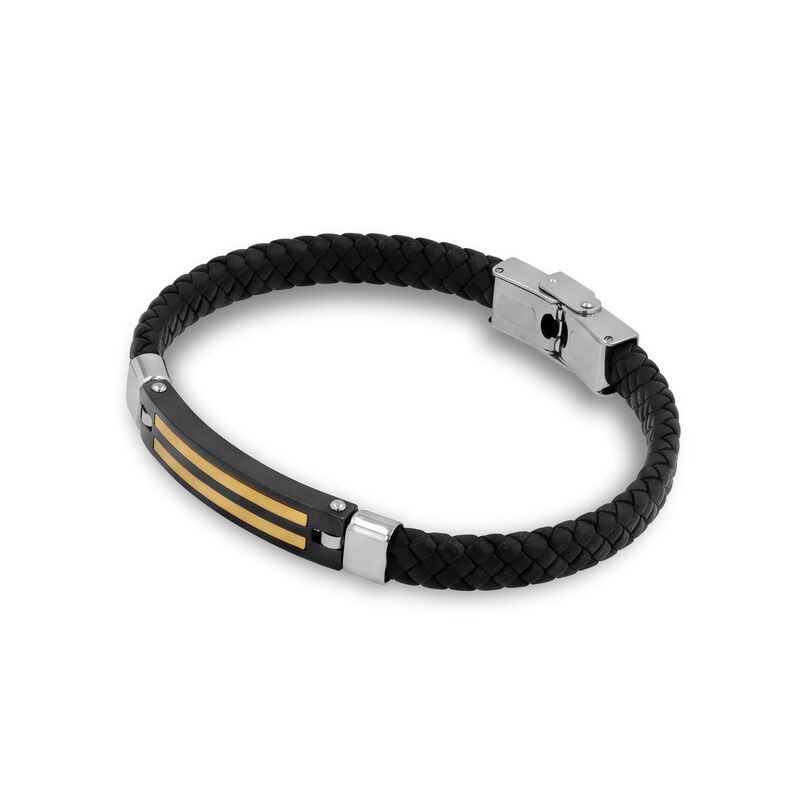 Pulsera De Acero En Color Blanco Y Negro Con Pi... image number null
