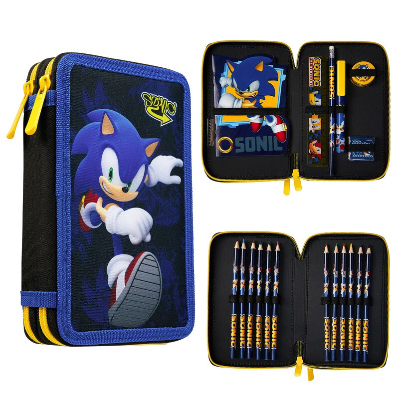 Estuche Para L&aacute;pices Sonic The Hedgehog Con Pap... image number null