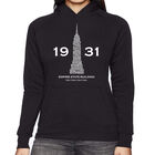 Sudadera Con Capucha Word Art Para Mujer - Empire State Building - Negro