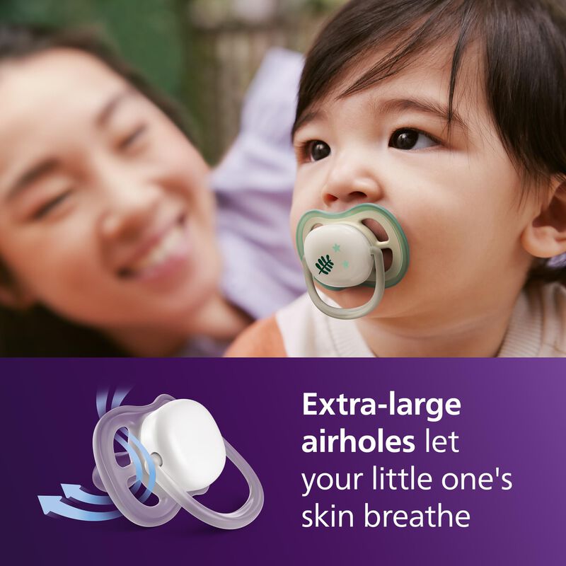 Chupete Philips Avent Ultra Air Nocturno 6-18 M... image number null