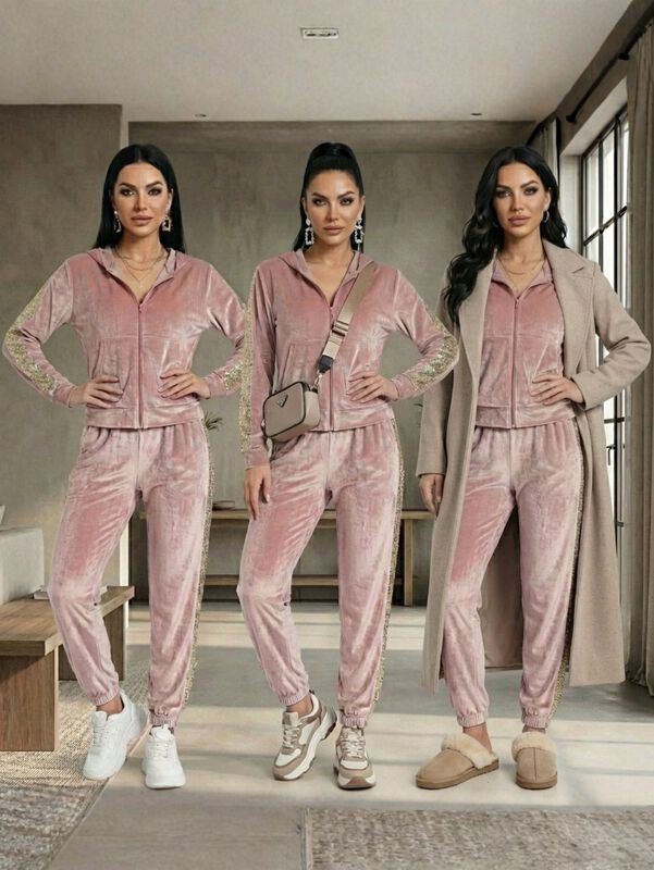 Conjunto Aterciopelado Deportivo con Detalles B... image number null