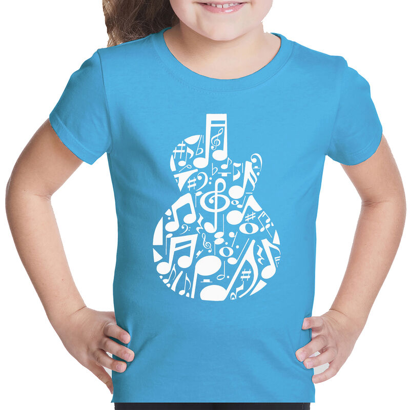 Camiseta Word Art Para Ni&ntilde;a - Guitarra Con Nota... image number null