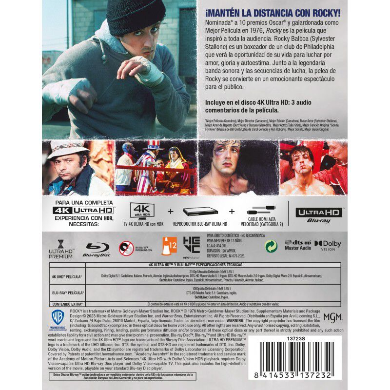Rocky I (4k Uhd + Blu-ray) (ed. Especial Met&aacute;li... image number null