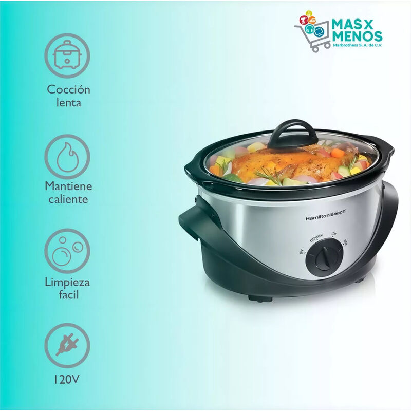 Olla de Cocci&oacute;n Lenta 3.8 L Ovalada 216 W Hamil... image number null