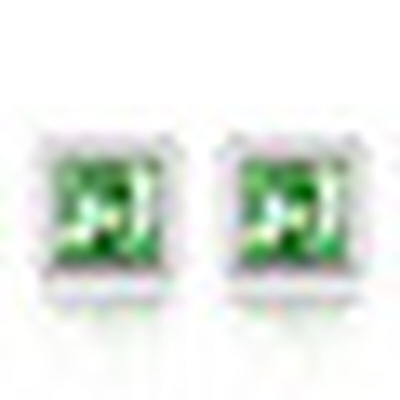 Aretes en Baño de Oro Blanco de 18K Cuadro con ... image number null