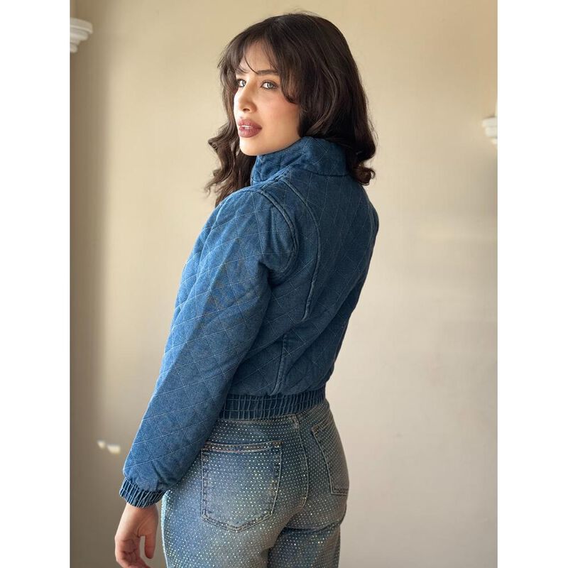 Chamarra capitonada de mezclilla image number null