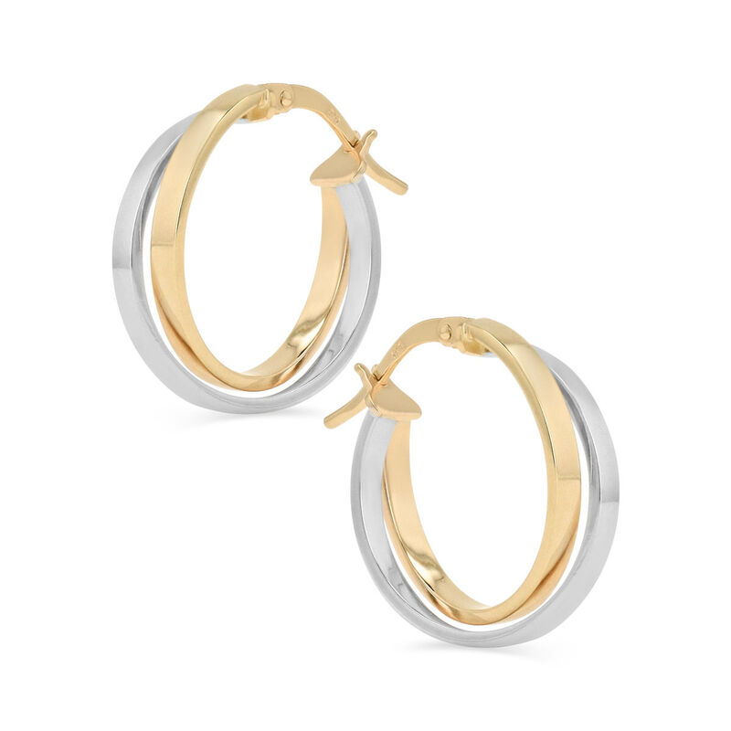Arracadas Bicolor Oro 10k 15mm | Joyer&iacute;as Bizza... image number null