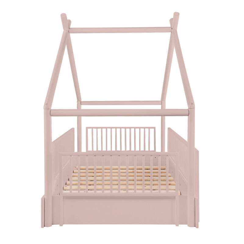 Cama Moderna Montessori de Madera con Barandale... image number null