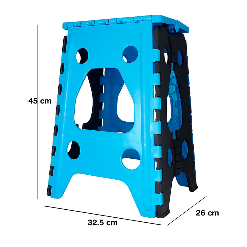 Banco plegable Negro/Azul Cielo image number null