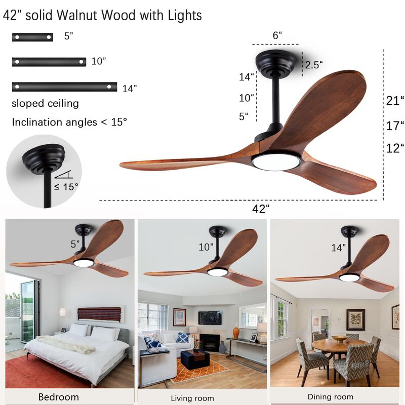 Ventilador De Techo Qutwob 107 cm Con Control R... image number null