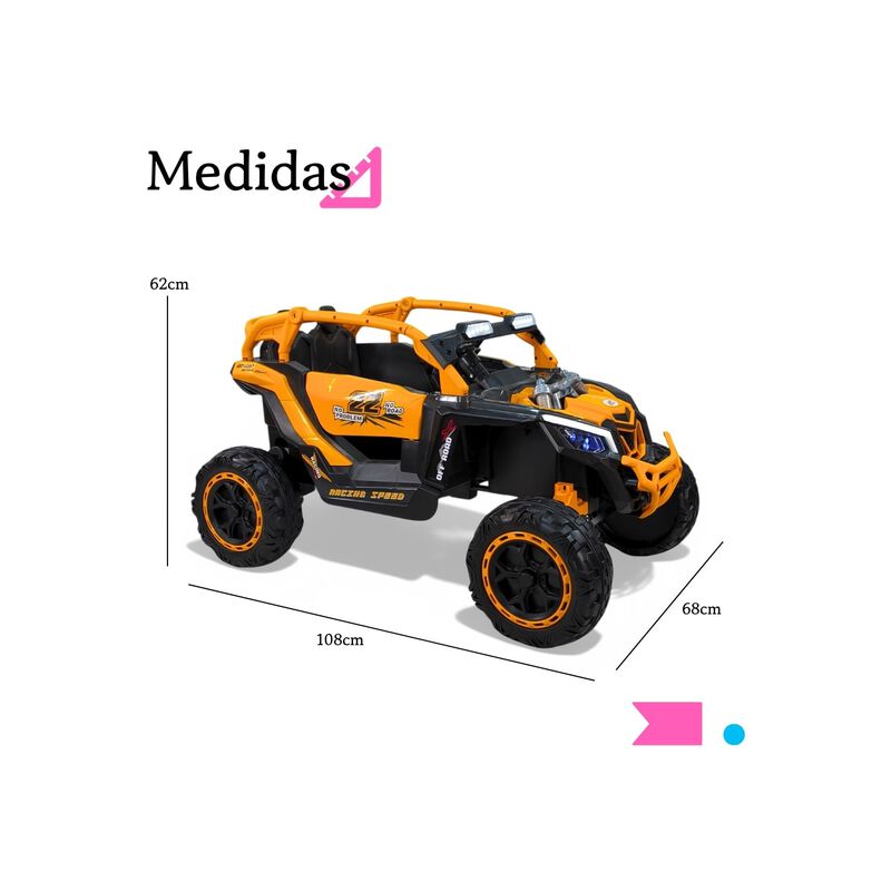 Carro El&eacute;ctrico Con Luces Led Bluetooth 3 Veloc... image number null