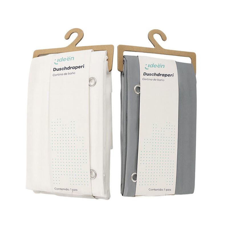 Juego de 2 Cortinas de Ba&ntilde;o - Color Blanco y Gr... image number null