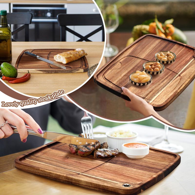 Plato para Bistec Uiifan de Madera de Acacia 33... image number null