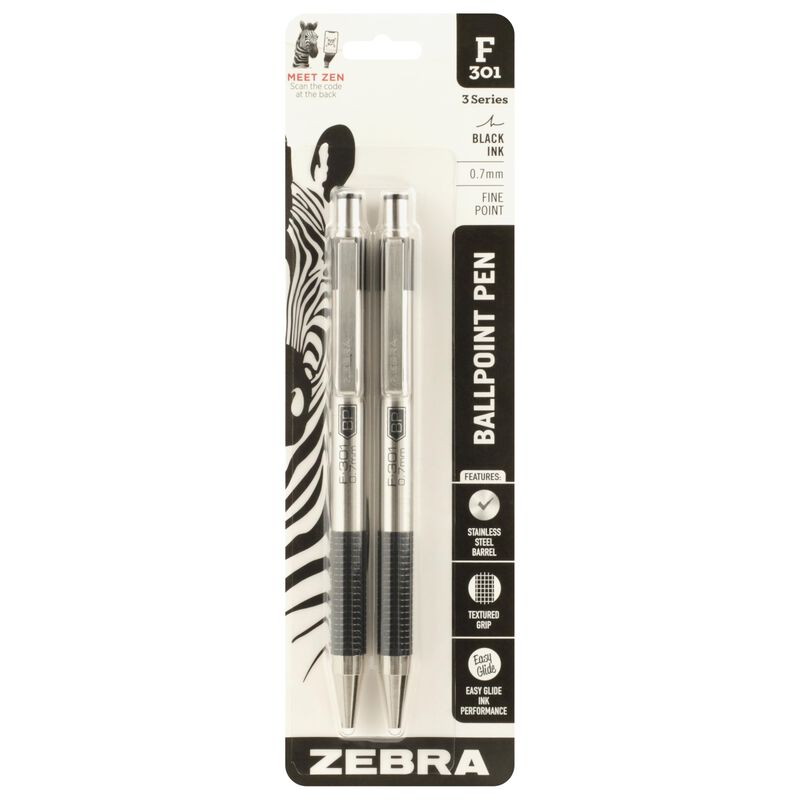 Bol&iacute;grafos Zebra F-301 De Acero Inoxidable Fino... image number null