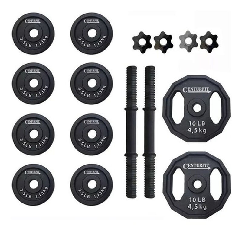 Kit de Pesas de 40lbs Mancuernas Discos Negro C... image number null