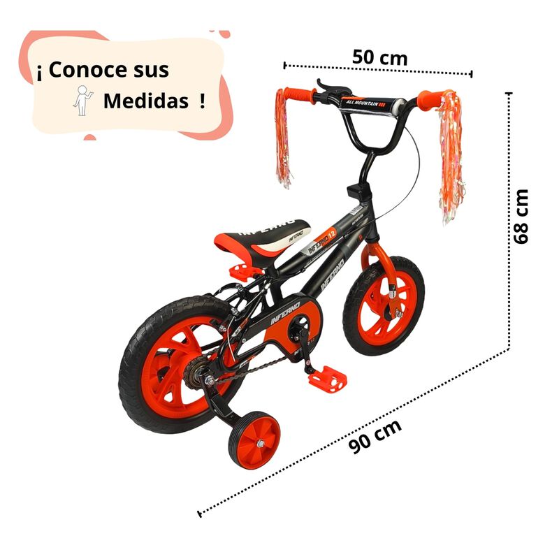 Bicicleta Infantil Rodada 12 Con Ruedas De Apoy... image number null