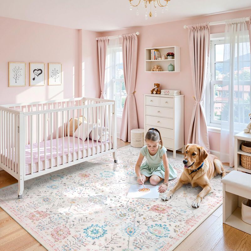 Alfombra Lahome Flavie 244x305 Cm Beige Floral ... image number null