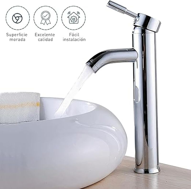 Grifo Monomando para Lavabo de Baño Plata image number null