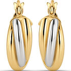 Arracadas Oro Amarillo Y Blanco 14k 14.5mm