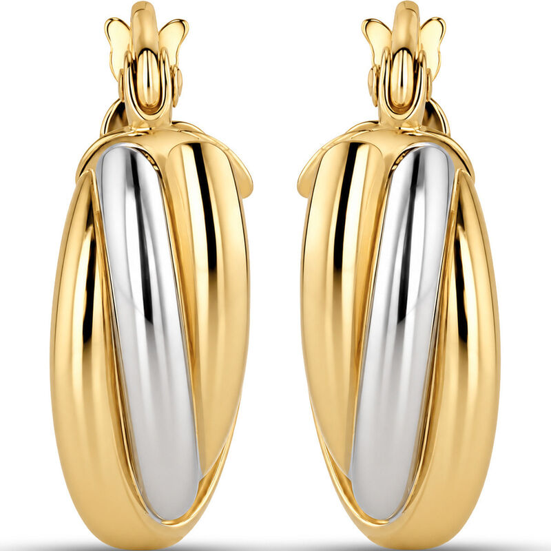 Arracadas Oro Amarillo Y Blanco 14k 14.5mm image number null