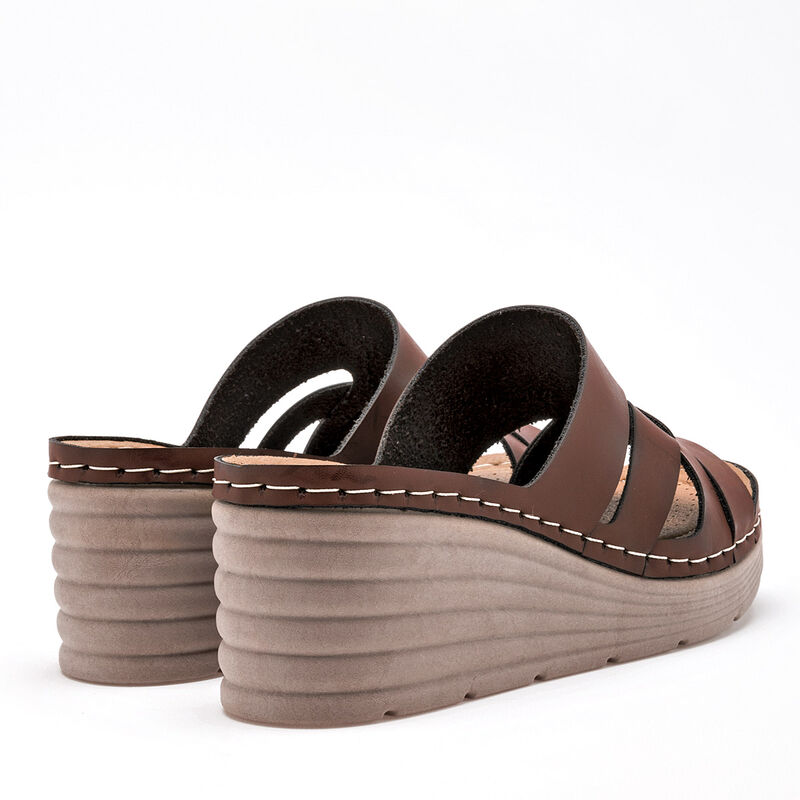 Flexmas Sandalia para mujer caf&eacute; image number null