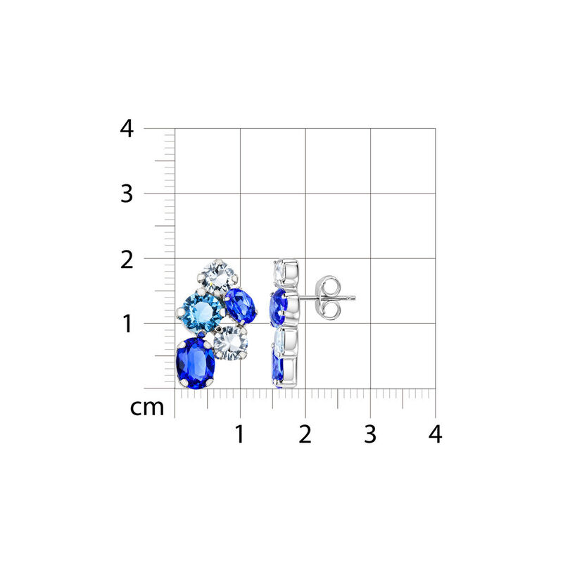Aretes Plata 925 Con Piedras Azules image number null