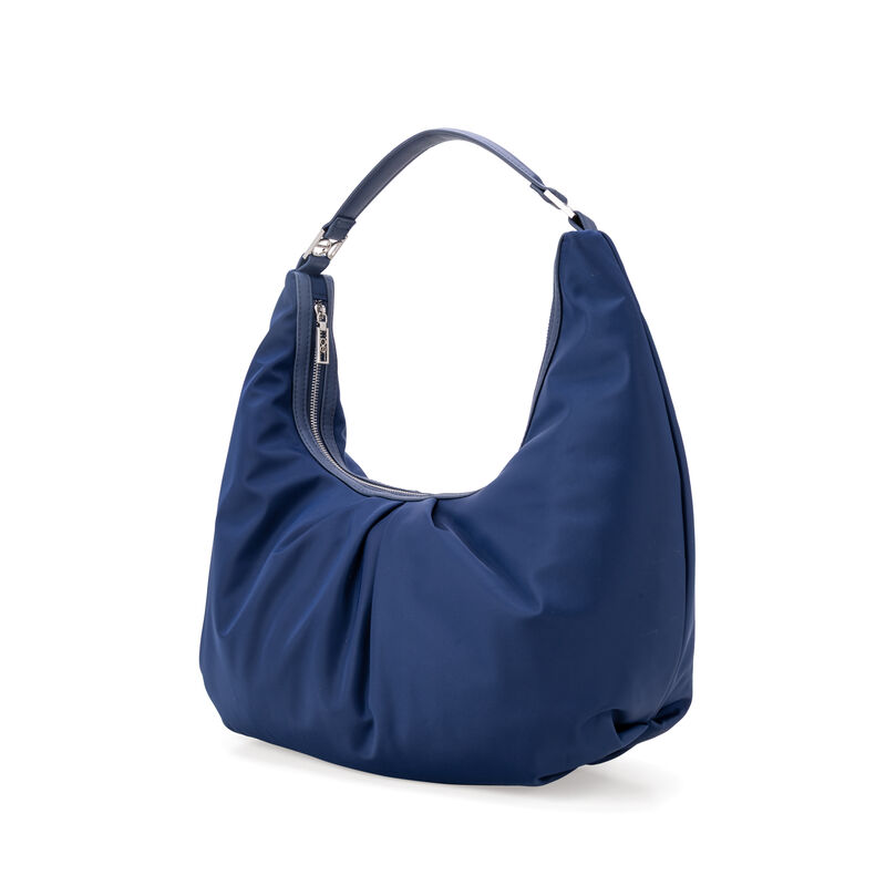 Bolsa Hobo Mediana Con Herraje Color Azul Marin... image number null