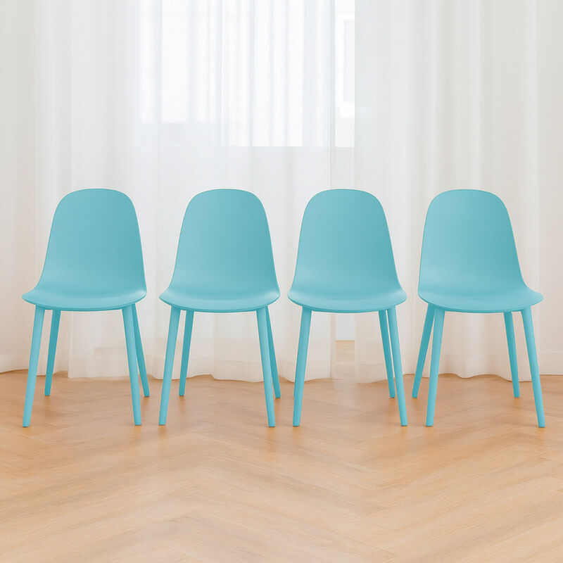 Set de 4 Sillas Ergon&oacute;micas &ndash; Color Azul image number null