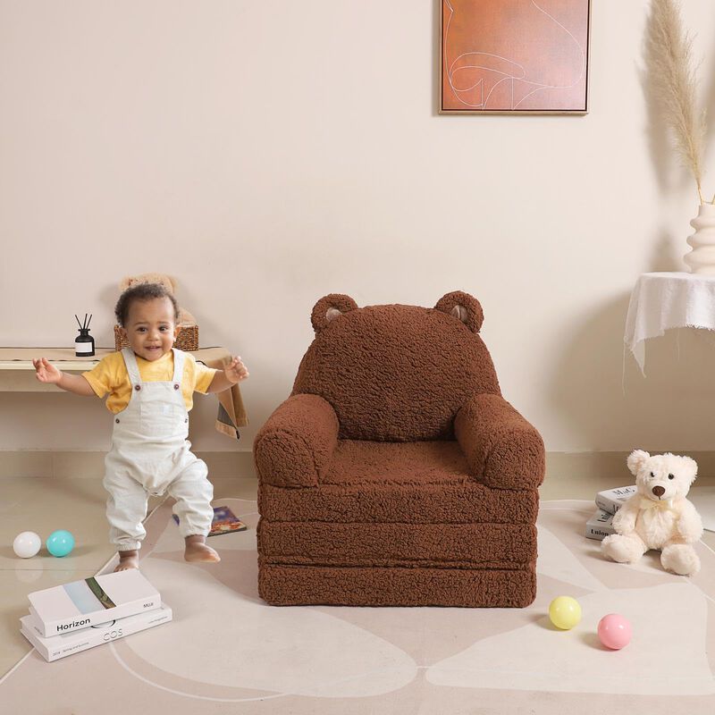 Sof&aacute; Plegable Para Ni&ntilde;os Momcaywex Sherpa Teddy... image number null