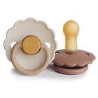 Chup&oacute;n Frigg Daisy De Caucho Natural Sin Bpa Para Beb&eacute;s De 6-18 Meses, Paquete De 2