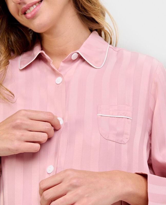 Pijama de Rayas Rosas Rosa image number null