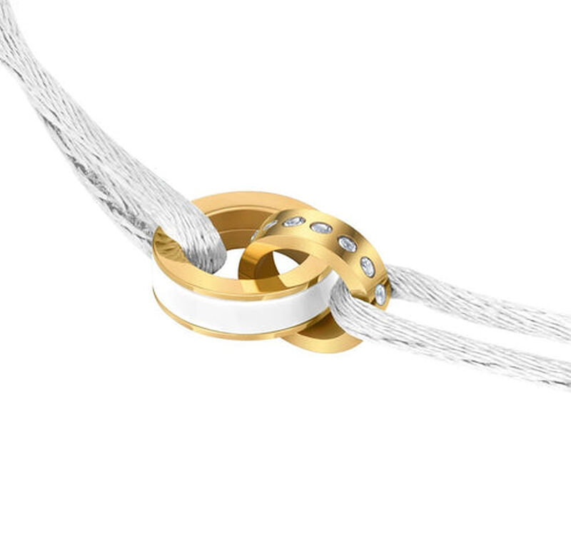 PULSERA WEWA DE SAT&Eacute;N CON CHARM BLANCO Y ZIRCON... image number null